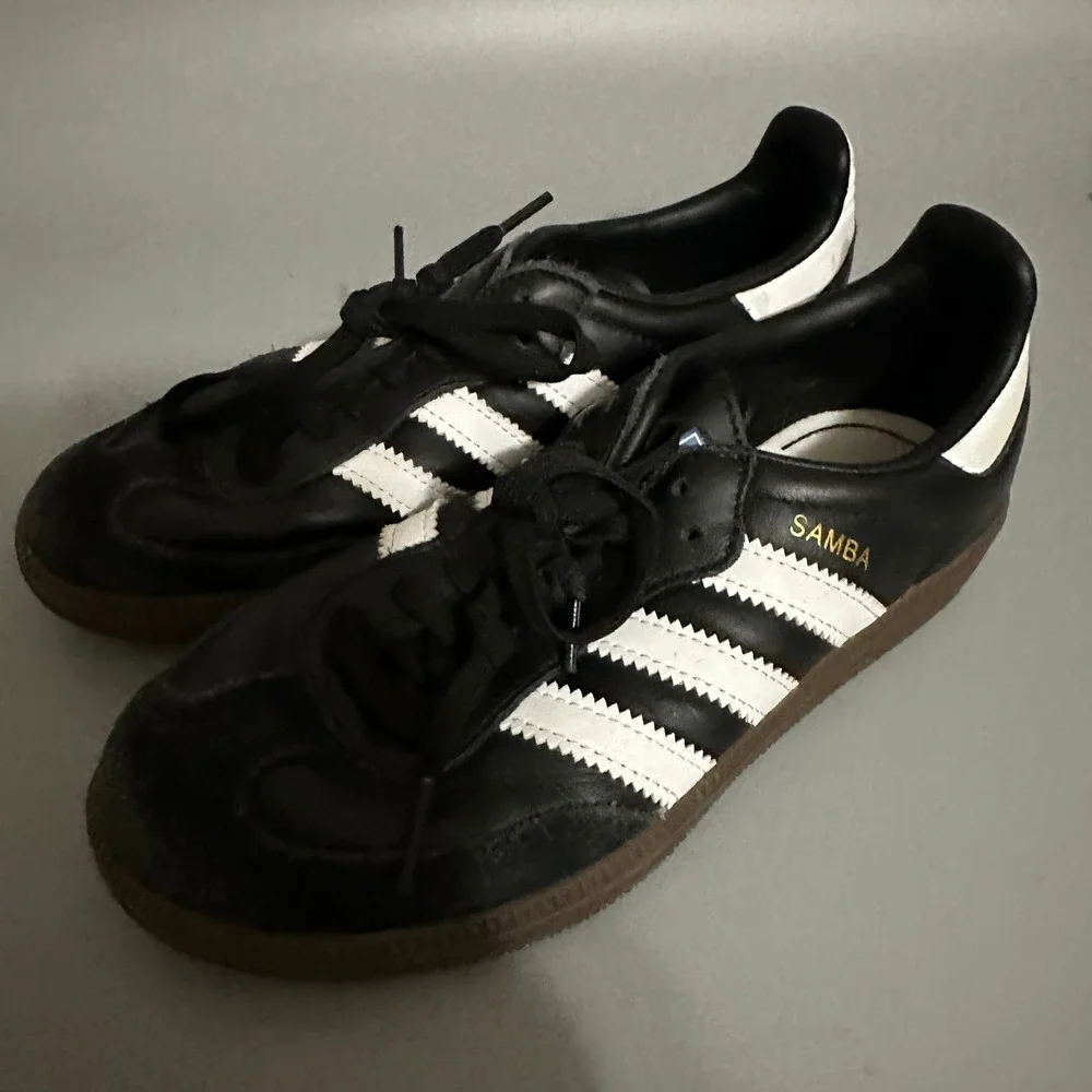 Adidas Samba OG Black White Gum Sole Leather Sneakers Kids Size 1.5 IE3678